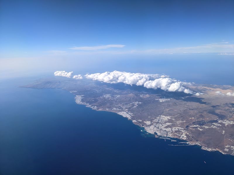 Flying over Lanzarote