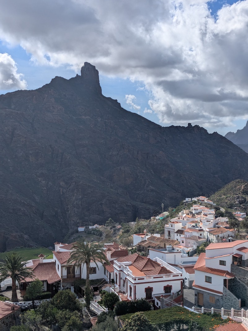 Roque Bentayga viewed from Tejeda town
