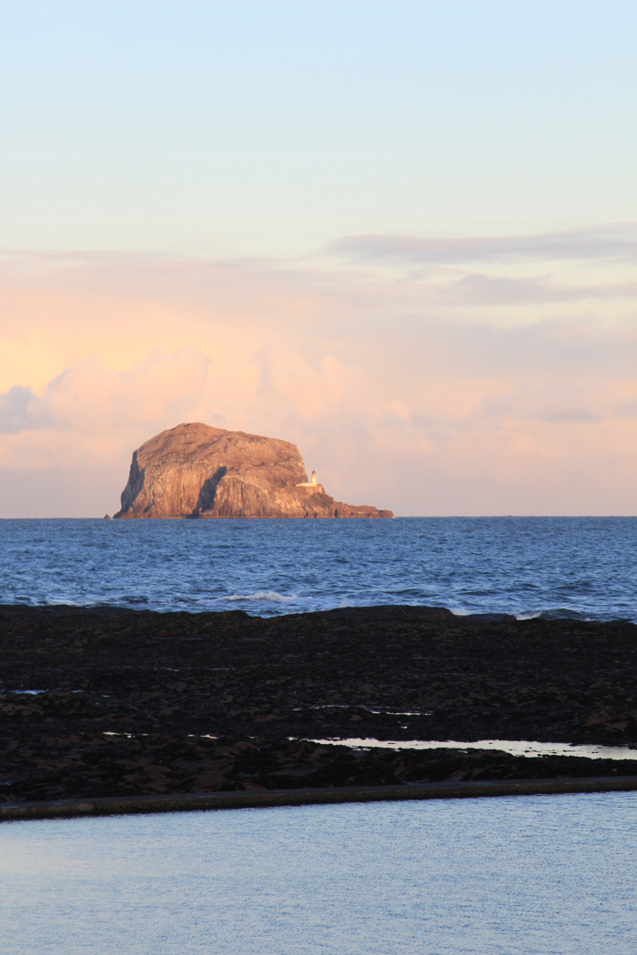 Bass Rock at sunset