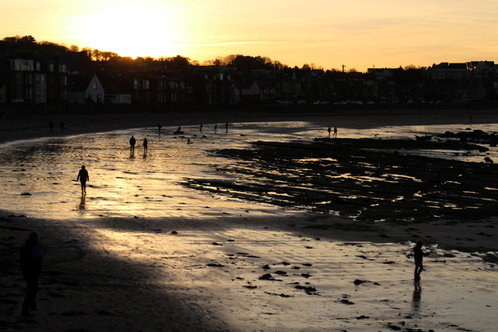 Beach in shallow winter light