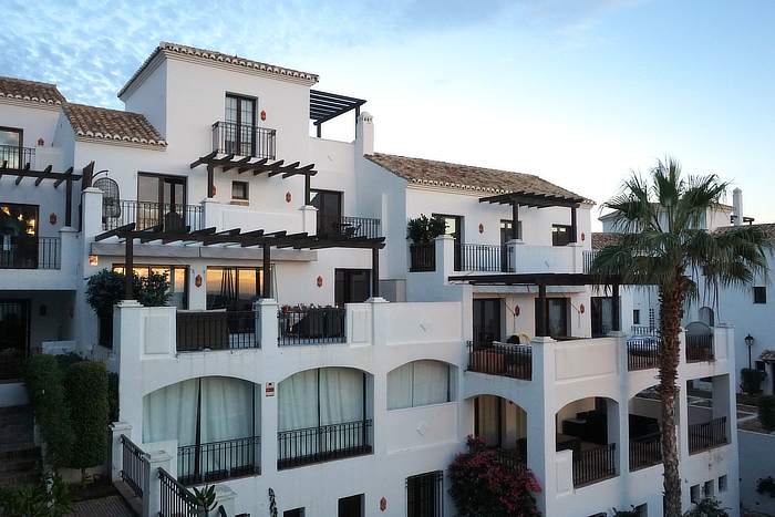 Balconies in sunset