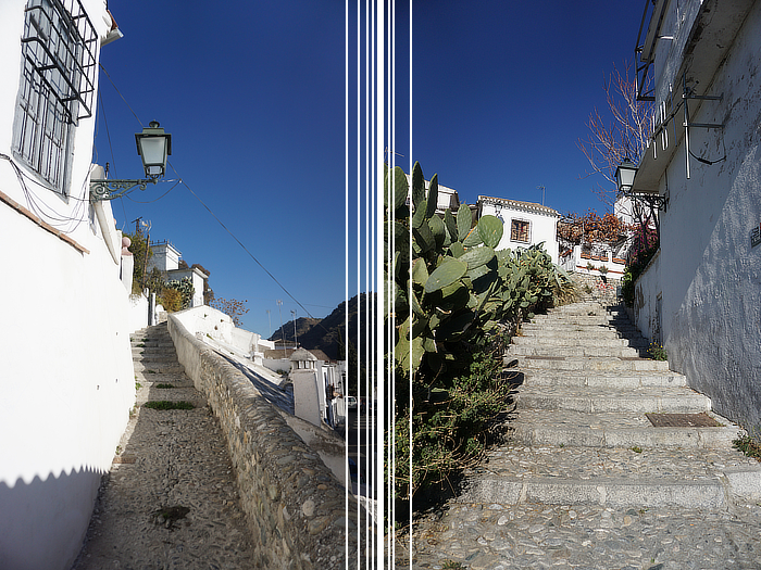 Steep cobbled streets in Granada's Sacromonte